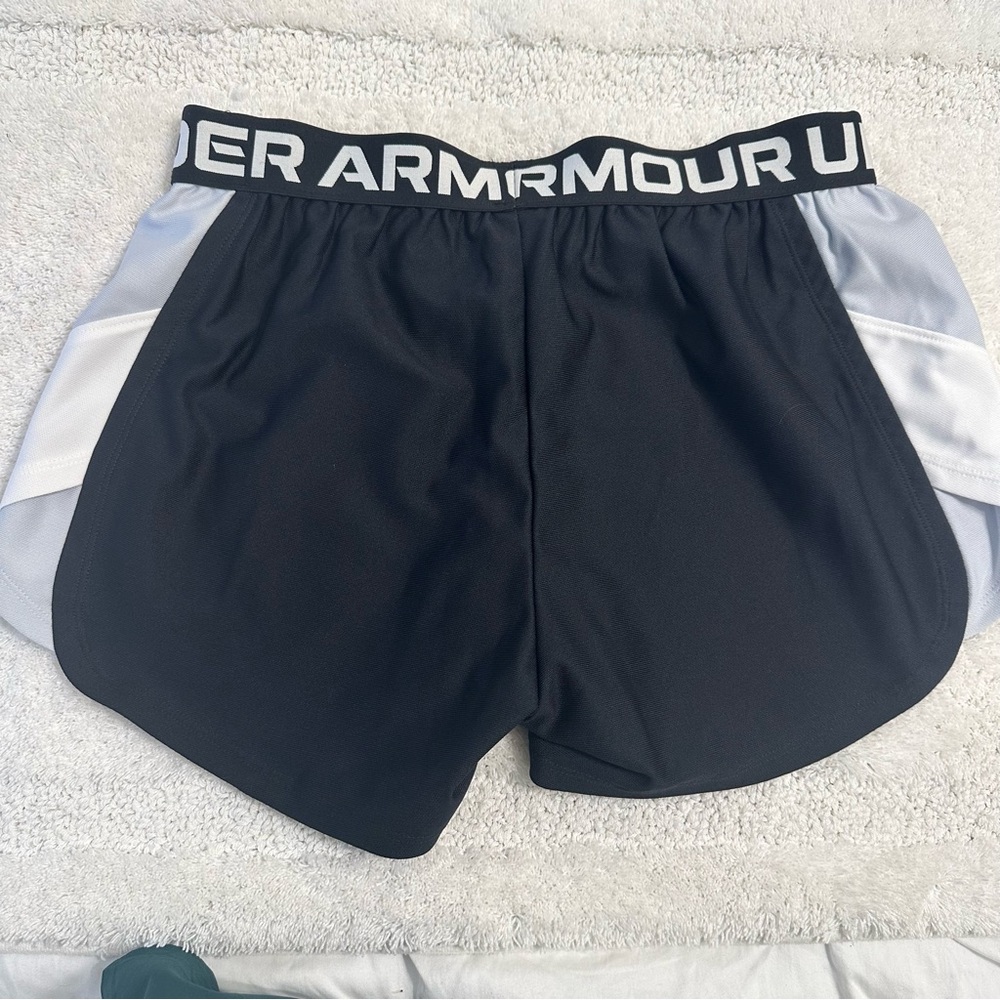 Under Armour Play Up Side Stripe Athletic Shorts Black Small - Picture 7 of 7